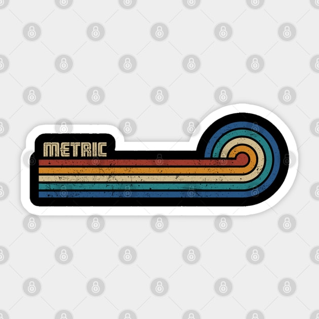 Metric - Retro Sunset Sticker by Arestration